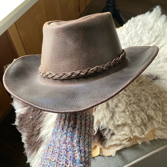 Badass Leather Western Hat - Picture 2 of 12